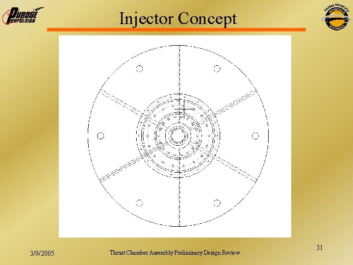 Injector Concept 3/9/2005 Thrust Chamber Assembly Preliminary Design Review 31 