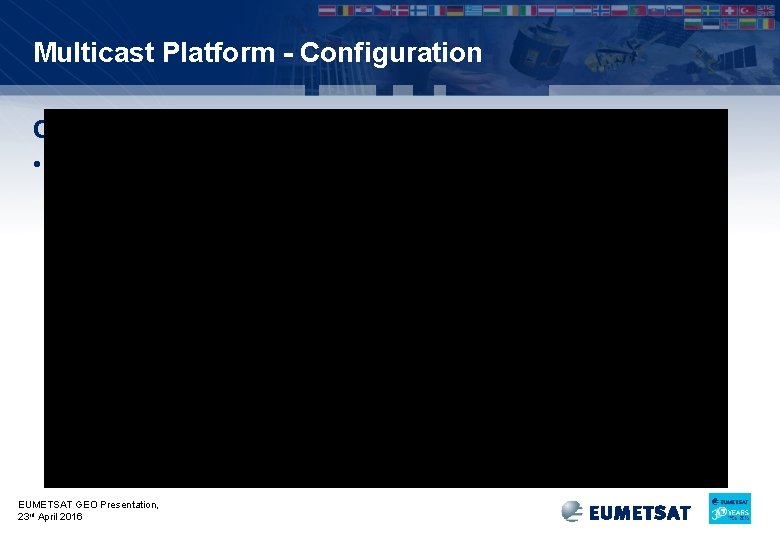 Multicast Platform - Configuration Channels • Announcement Channel • One dedicated channel per service,