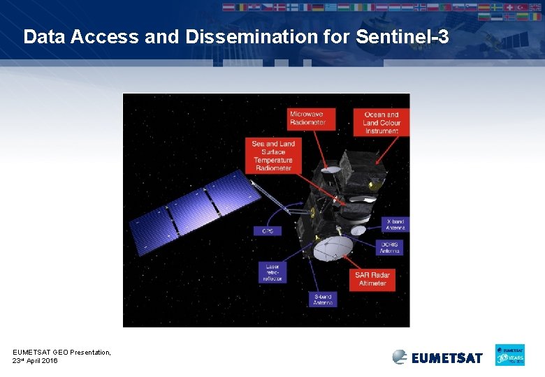 Data Access and Dissemination for Sentinel-3 EUMETSAT GEO Presentation, 23 rd April 2016 