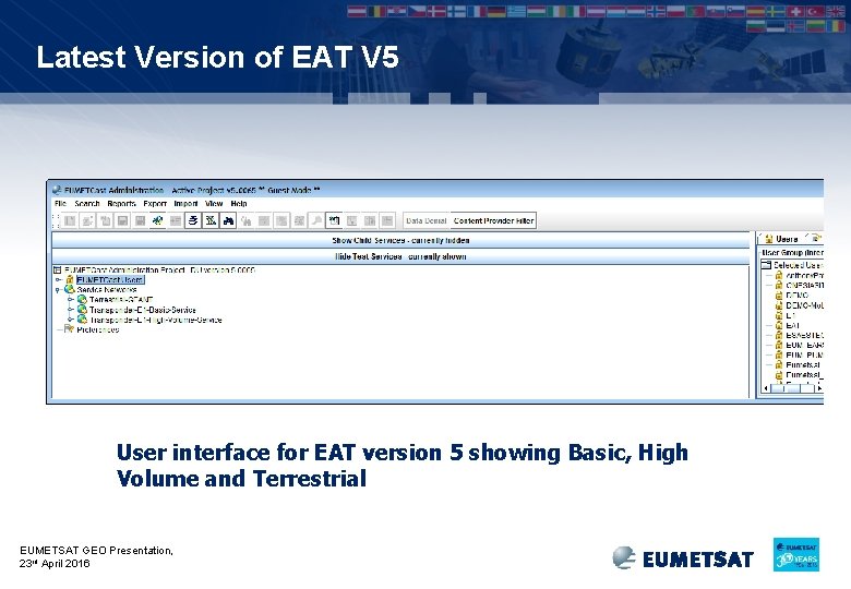 Latest Version of EAT V 5 User interface for EAT version 5 showing Basic,