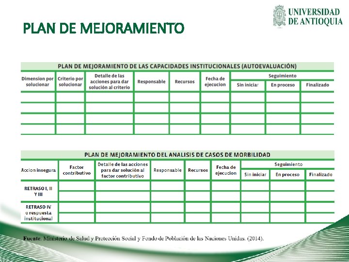PLAN DE MEJORAMIENTO 