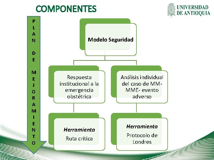 COMPONENTES P L A N Modelo Seguridad D E M E J O R