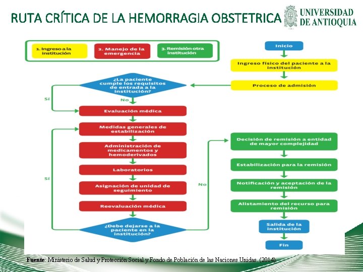 RUTA CRÍTICA DE LA HEMORRAGIA OBSTETRICA Fuente: Ministerio de Salud y Protección Social y
