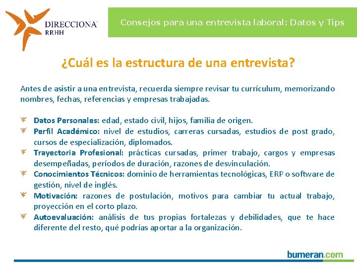 Consejos para una entrevista laboral: Datos y Tips ¿Cuál es la estructura de una