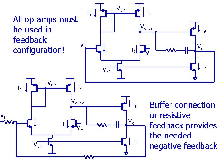 All op amps must be used in feedback configuration! VBP I 3 I 4