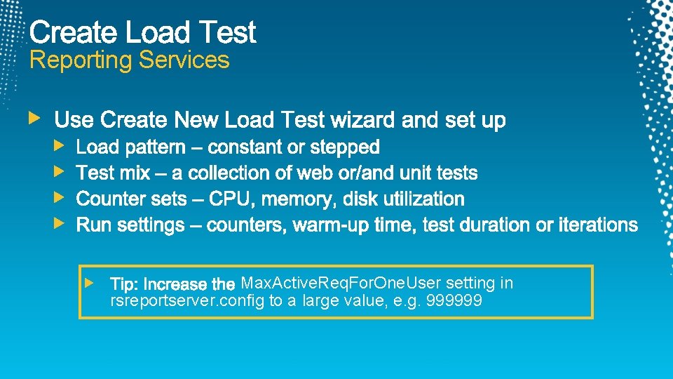 Reporting Services Max. Active. Req. For. One. User setting in rsreportserver. config to a