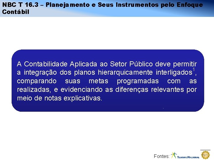 NBC T 16. 3 – Planejamento e Seus Instrumentos pelo Enfoque Contábil A Contabilidade