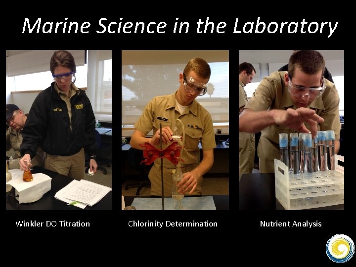 Marine Science in the Laboratory Winkler DO Titration Chlorinity Determination Nutrient Analysis 