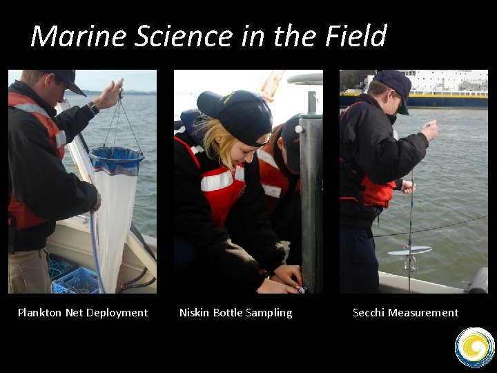 Marine Science in the Field Plankton Net Deployment Niskin Bottle Sampling Secchi Measurement 