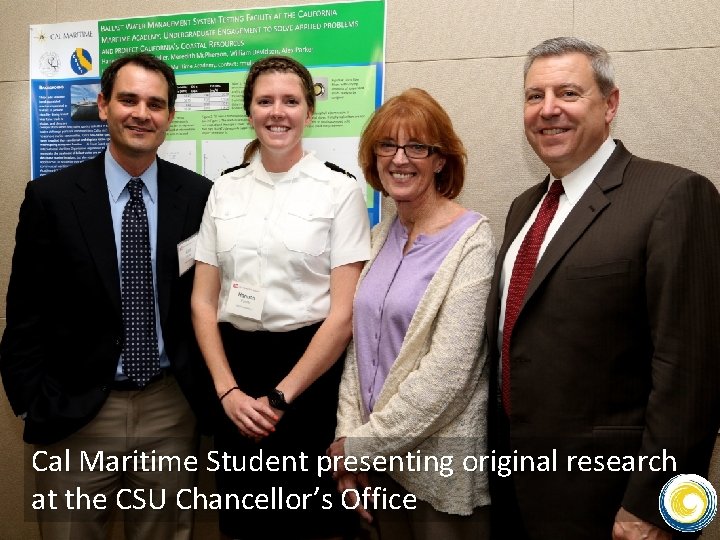 Cal Maritime Student presenting original research at the CSU Chancellor’s Office 