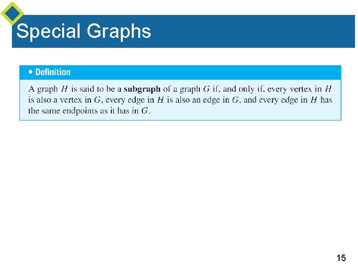 Special Graphs 15 Special Graphs 15