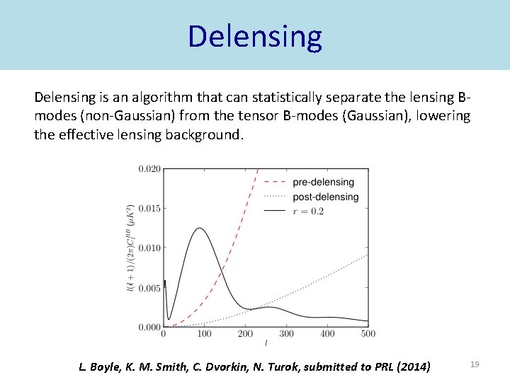 Delensing is an algorithm that can statistically separate the lensing Bmodes (non-Gaussian) from the