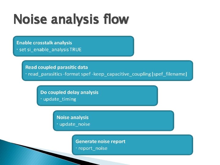 Noise analysis flow 