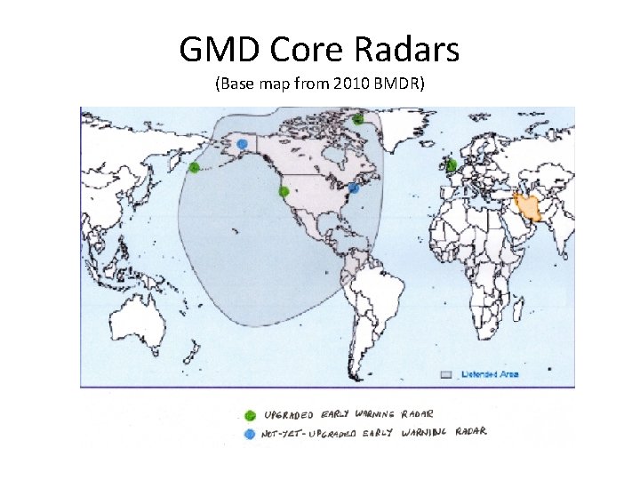 GMD Core Radars (Base map from 2010 BMDR) 