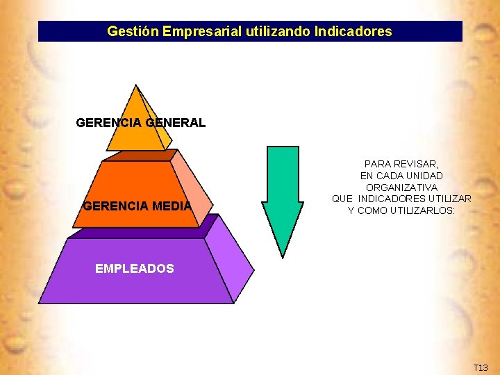 SISTEMA Gestión GUÍA (Gestión Empresarial Utilizando utilizando Indicadores de Apoyo) GERENCIA GENERAL GERENCIA MEDIA