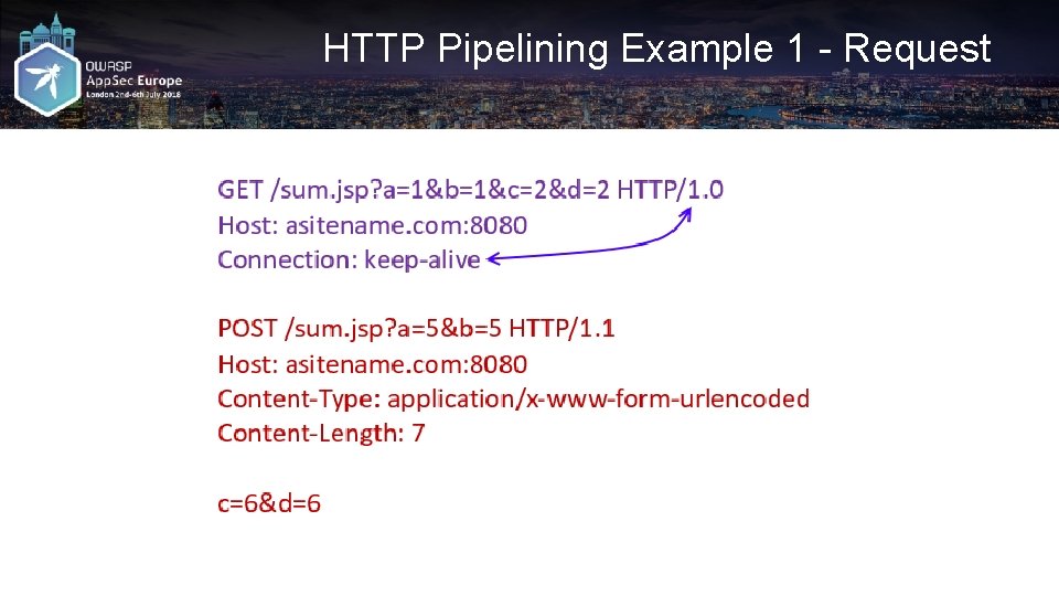 HTTP Pipelining Example 1 - Request 