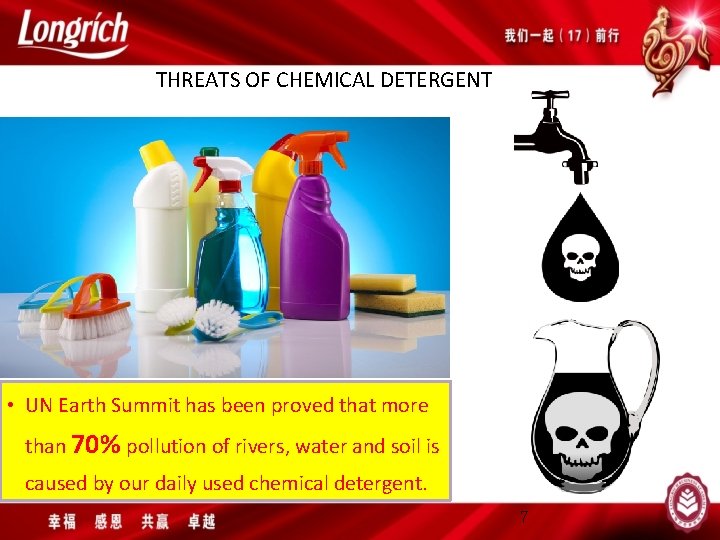 THREATS OF CHEMICAL DETERGENT • UN Earth Summit has been proved that more than