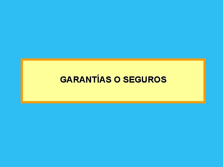 GARANTÍAS O SEGUROS 