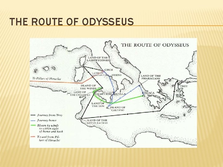 THE ROUTE OF ODYSSEUS 