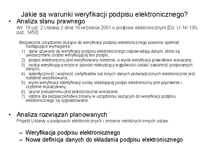 Jakie są warunki weryfikacji podpisu elektronicznego? • Analiza stanu prawnego Art. 18 ust. 2