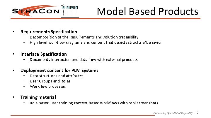 Model Based Products • Requirements Specification • • • Interface Specification • • Documents