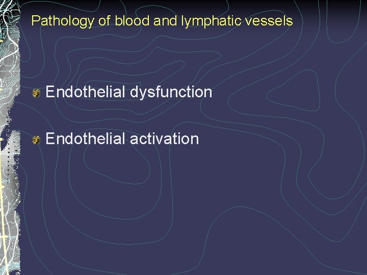Pathology of blood and lymphatic vessels Endothelial dysfunction Endothelial activation 