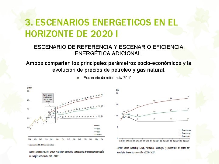 3. ESCENARIOS ENERGETICOS EN EL HORIZONTE DE 2020 I ESCENARIO DE REFERENCIA Y ESCENARIO