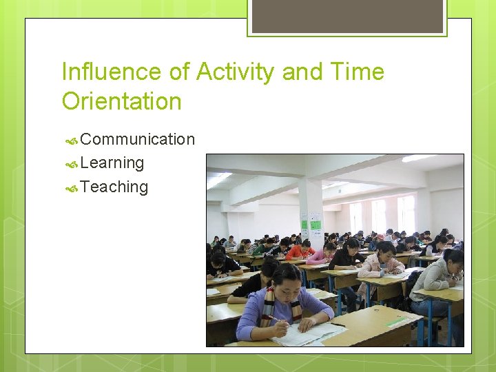 Influence of Activity and Time Orientation Communication Learning Teaching 