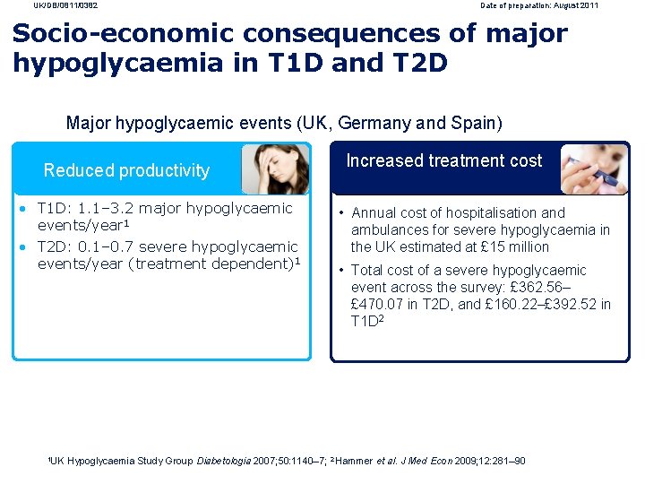 UK/DB/0811/0382 Date of preparation: August 2011 Socio-economic consequences of major hypoglycaemia in T 1