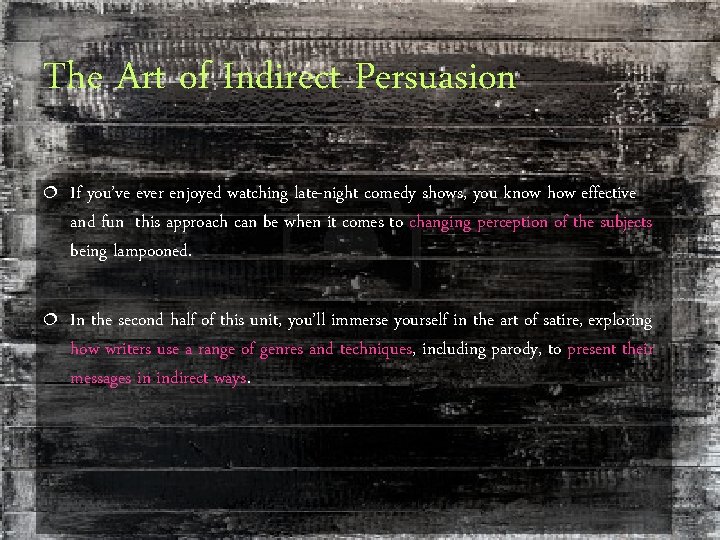 The Art of Indirect Persuasion ¦ If you’ve ever enjoyed watching late-night comedy shows,
