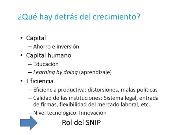 ¿Qué hay detrás del crecimiento? Eficiencia 