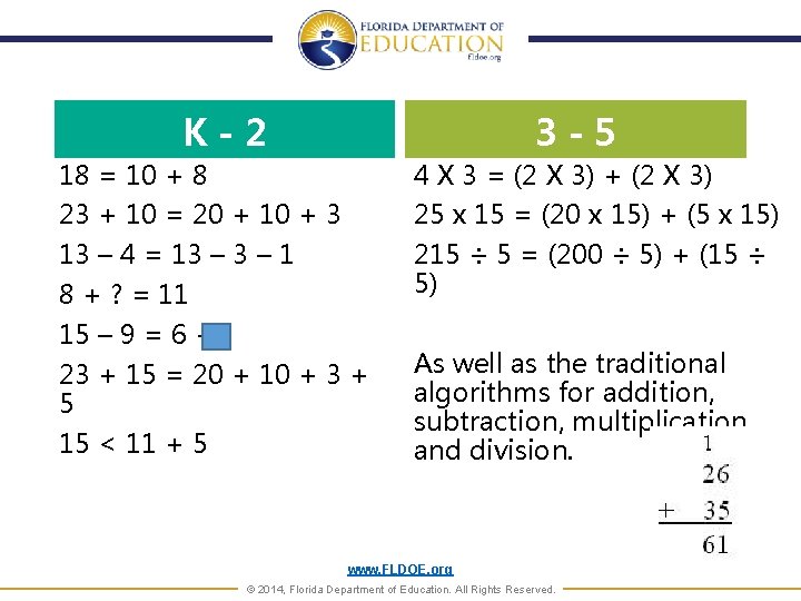 K-2 3 -5 18 = 10 + 8 23 + 10 = 20 +