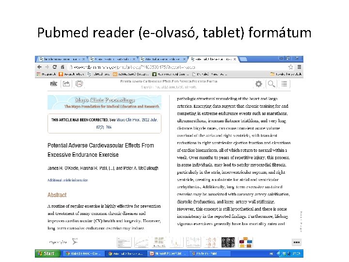 Pubmed reader (e-olvasó, tablet) formátum 