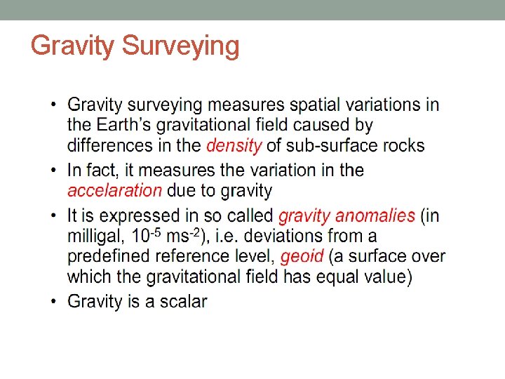 Gravity Surveying 