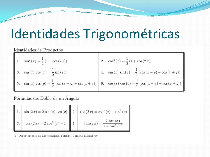 Identidades Trigonométricas 