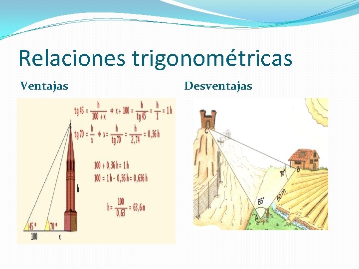 Relaciones trigonométricas Ventajas Desventajas 