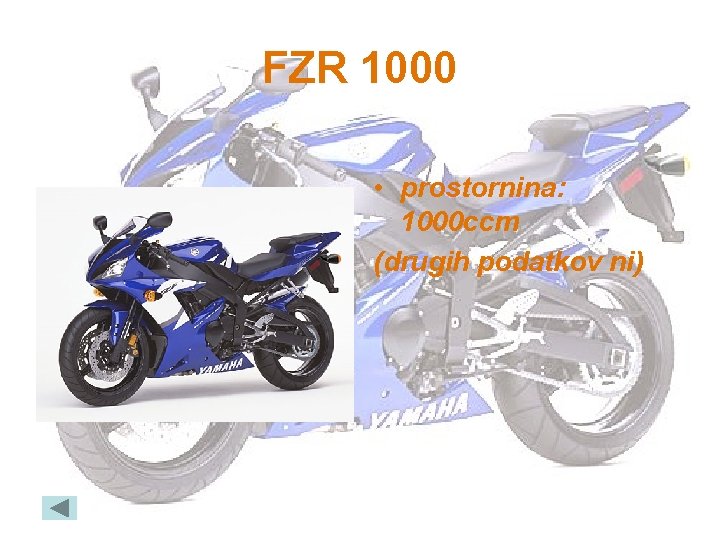 FZR 1000 • prostornina: 1000 ccm (drugih podatkov ni) 