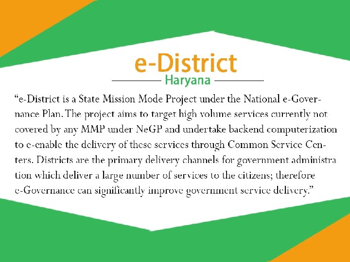 e-District MMP : An Overview 24/11/2020 NIC-Haryana 2 