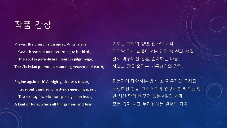 작품 감상 Prayer, the Church’s banquet, Angel’s age. 기도는 교회의 향연, 천사의 시대 God’s