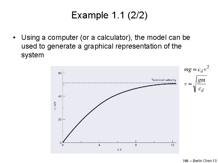 Example 1. 1 (2/2) • Using a computer (or a calculator), the model can