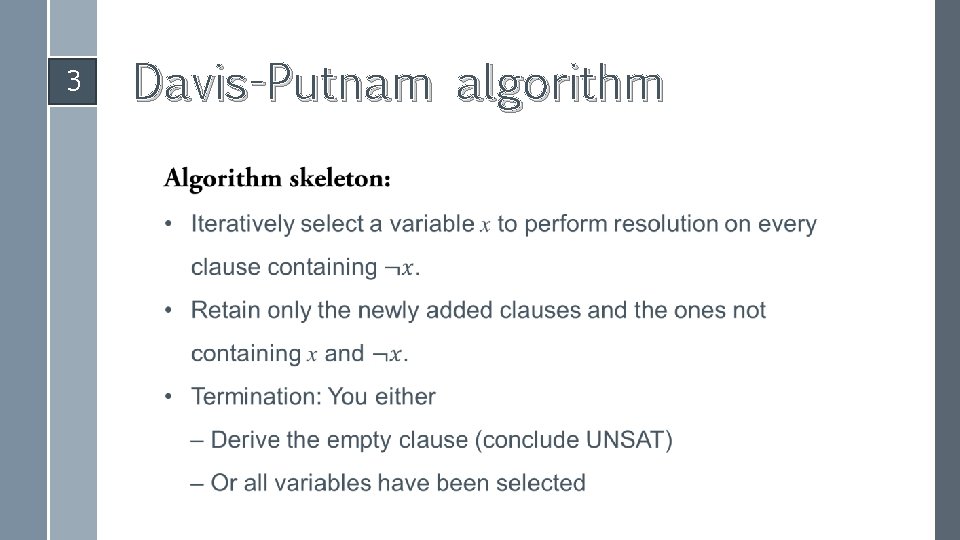 3 Davis-Putnam algorithm 