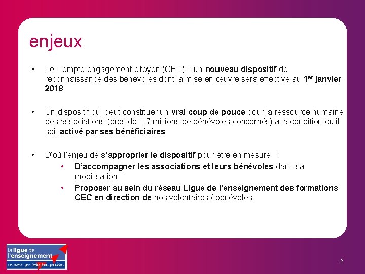 enjeux • Le Compte engagement citoyen (CEC) : un nouveau dispositif de reconnaissance des