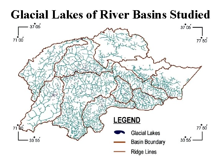 Glacial Lakes of River Basins Studied 