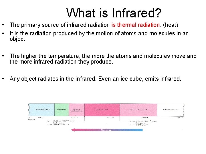 What is Infrared? • The primary source of infrared radiation is thermal radiation. (heat)