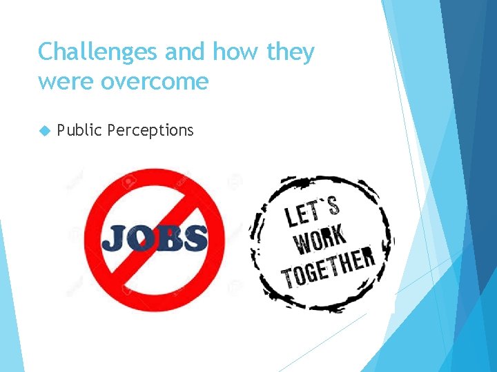 Challenges and how they were overcome Public Perceptions 