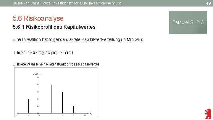 49 Busse von Colbe / Witte: Investitionstheorie und Investitionsrechnung 5. 6 Risikoanalyse 5. 6.