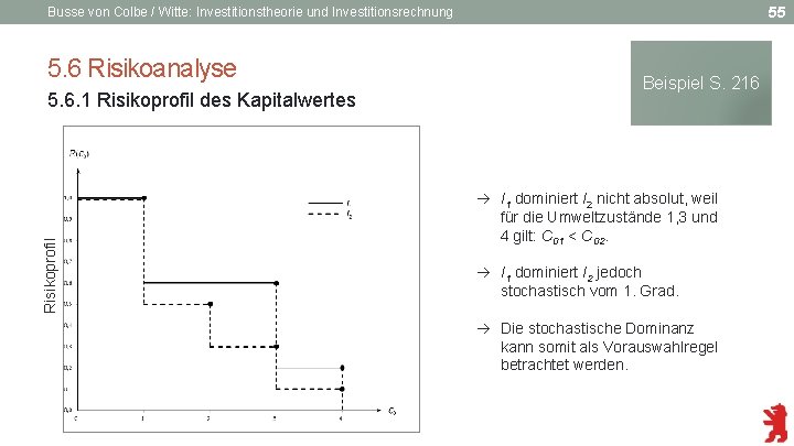 55 Busse von Colbe / Witte: Investitionstheorie und Investitionsrechnung 5. 6 Risikoanalyse Risikoprofil 5.