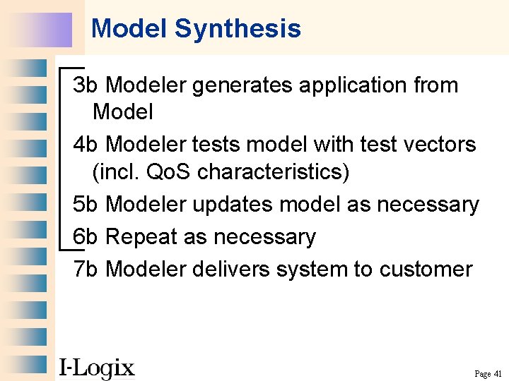 Model Synthesis 3 b Modeler generates application from Model 4 b Modeler tests model