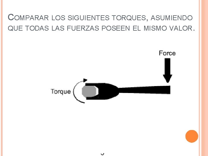 COMPARAR LOS SIGUIENTES TORQUES, ASUMIENDO QUE TODAS LAS FUERZAS POSEEN EL MISMO VALOR. F