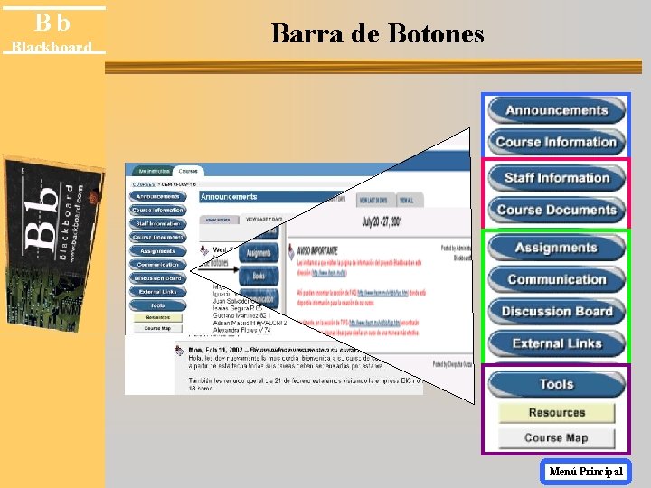 Bb Blackboard Barra de Botones Menú Principal 